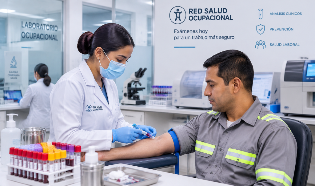 Laboratorio Ocupacional realizando análisis clínicos a trabajadores